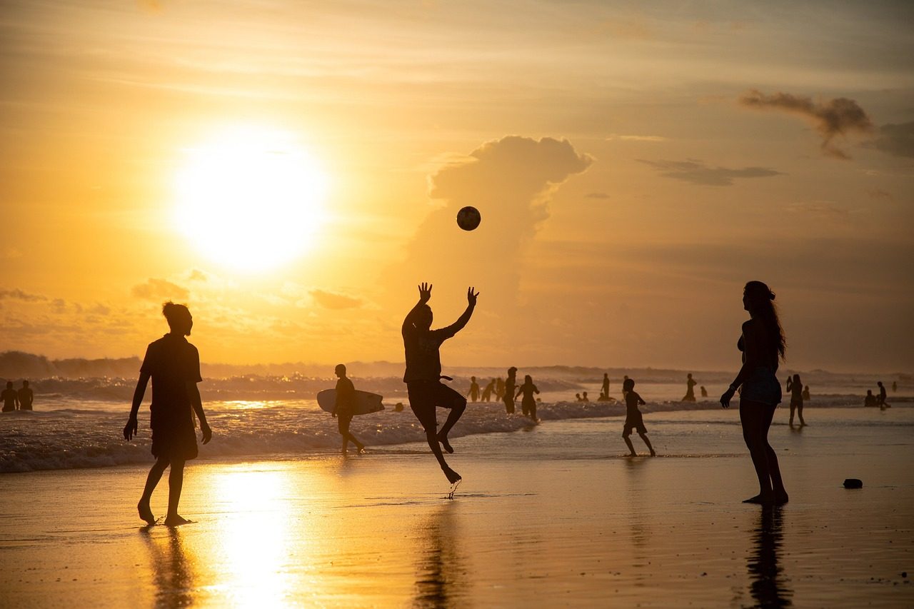 A Photograph Taken People Playing Volleyball