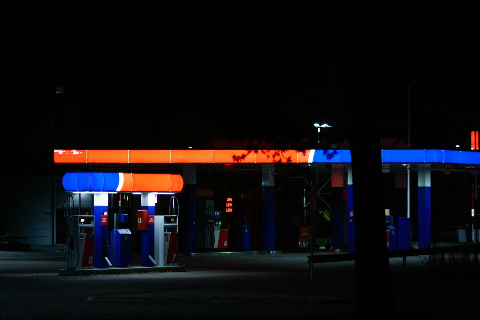 A Gas Station with Low Clearance