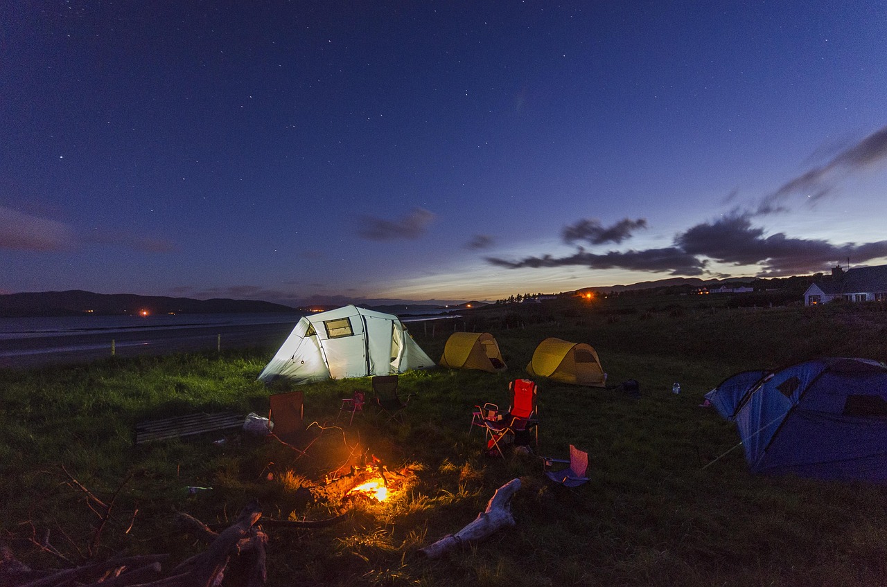 A Tent Placed on a Mountain
