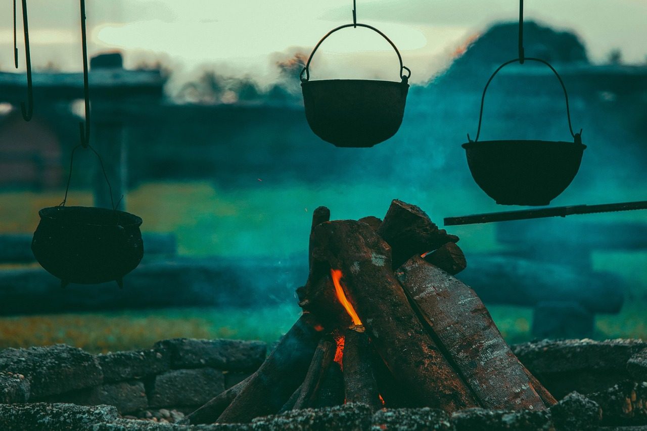 Utensil Hanging and Camp Fire