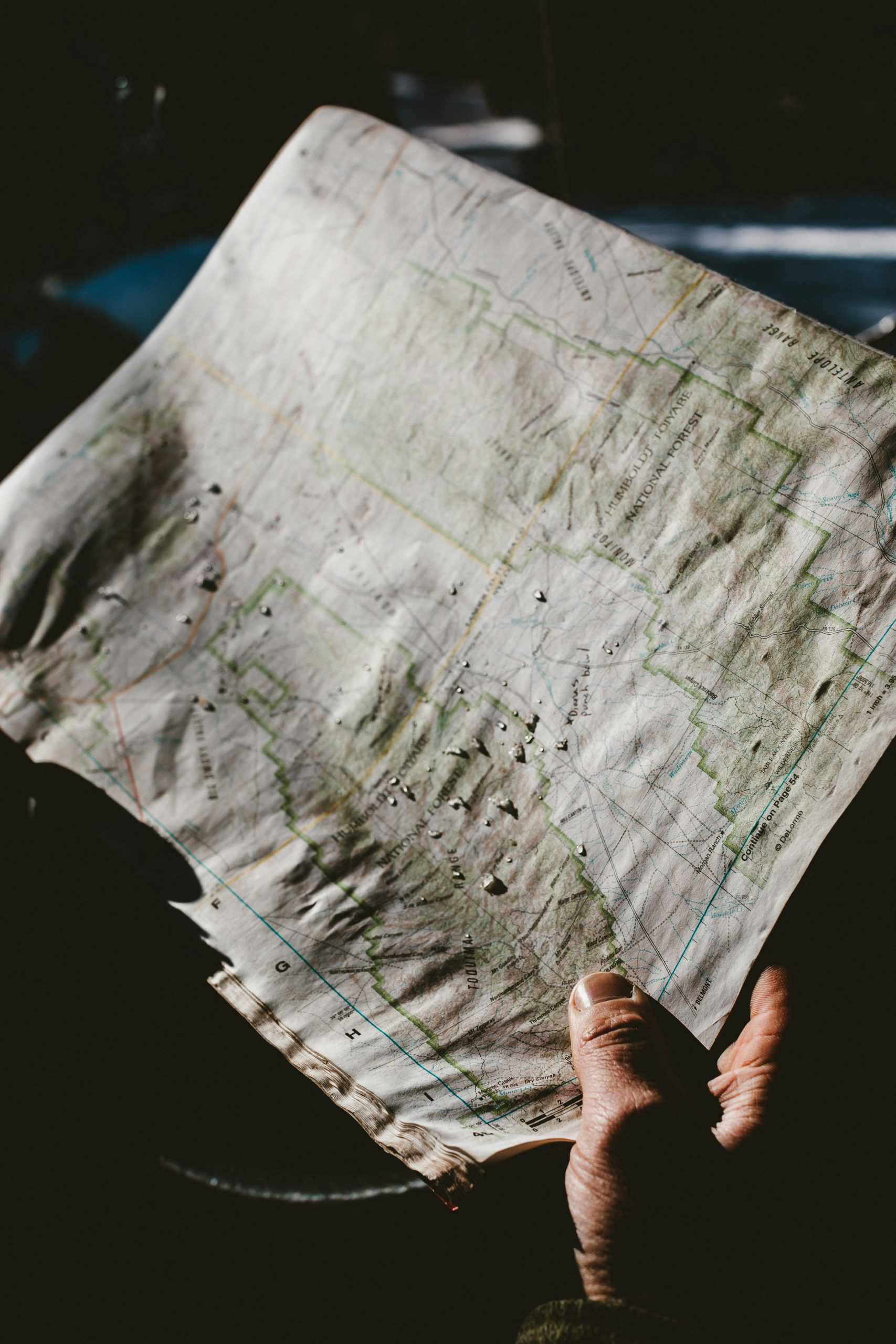 A Person Folding a Map