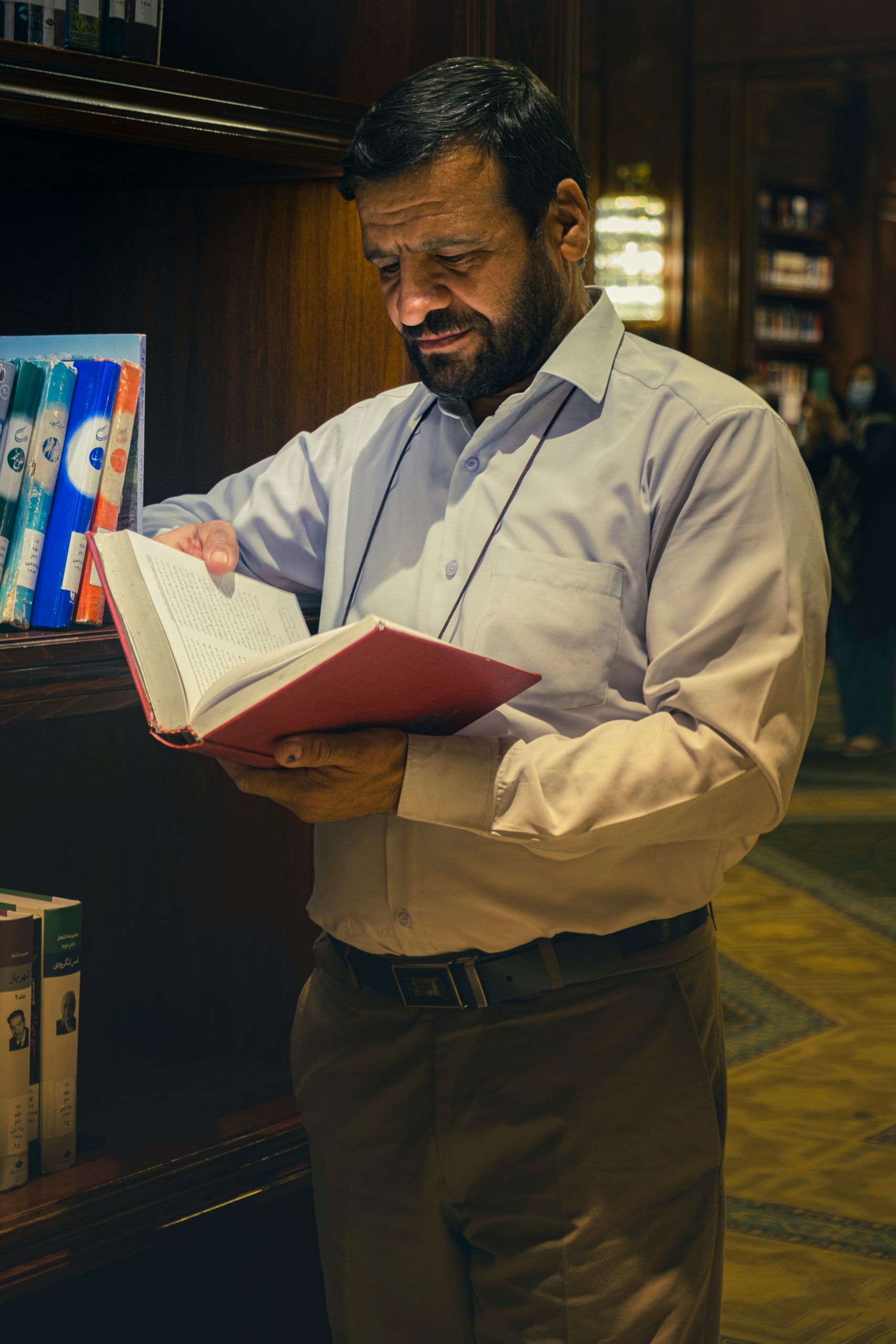 A Person Using Encyclopedia