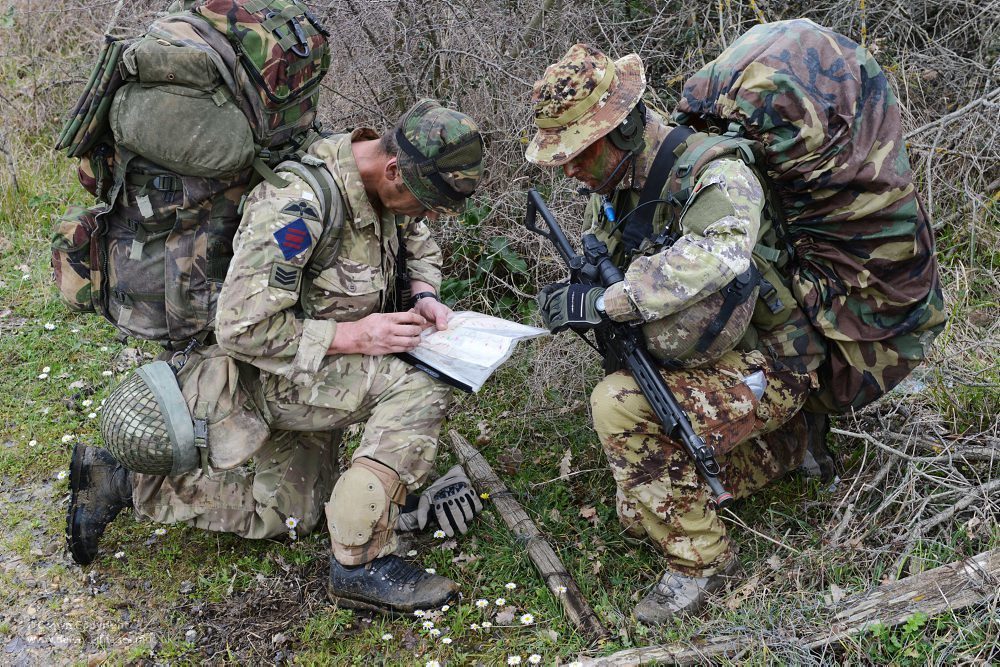 British and Italian Soldiers Working Together
