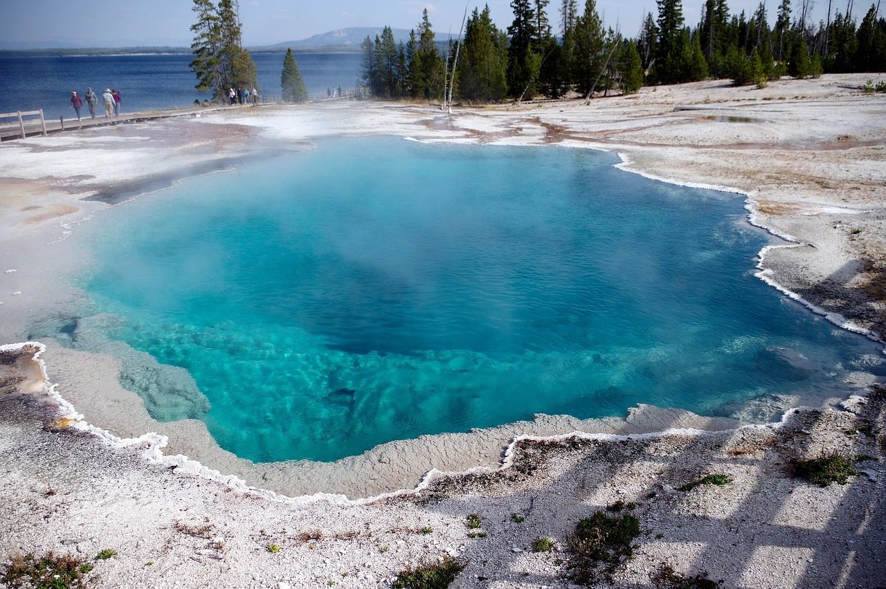 West Thumb Geyser Basin in Yellowstone's Grand Loop road