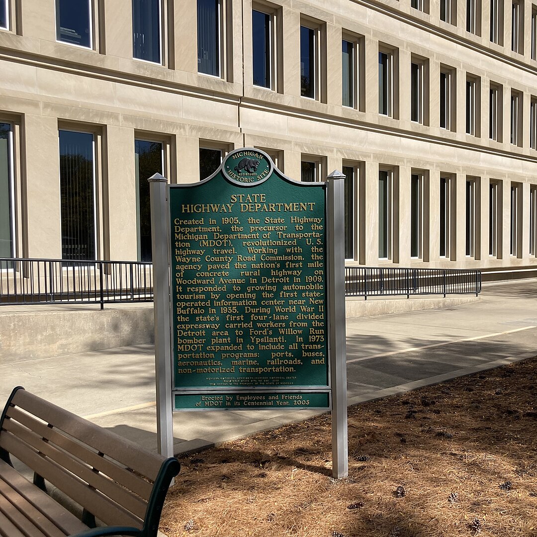 Michigan Historical Marker for the State Highway Department