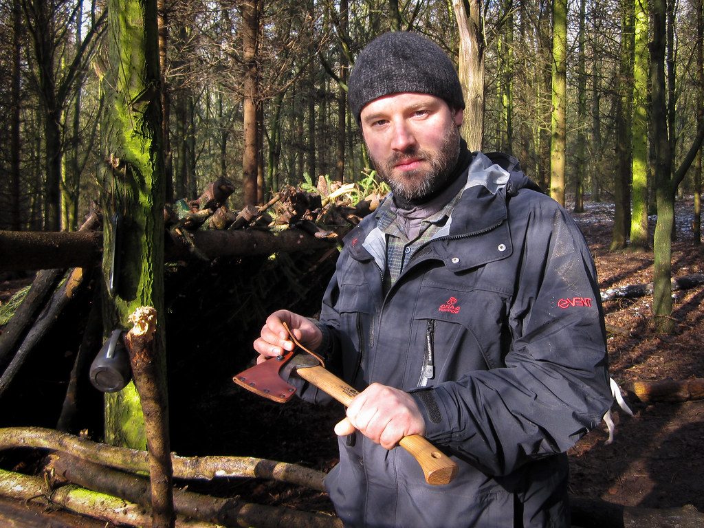 A Man Holding a Axe