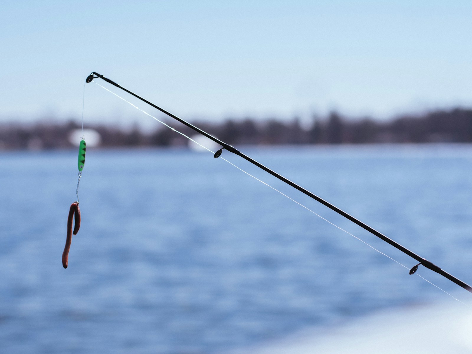 Fishing pole with bait.