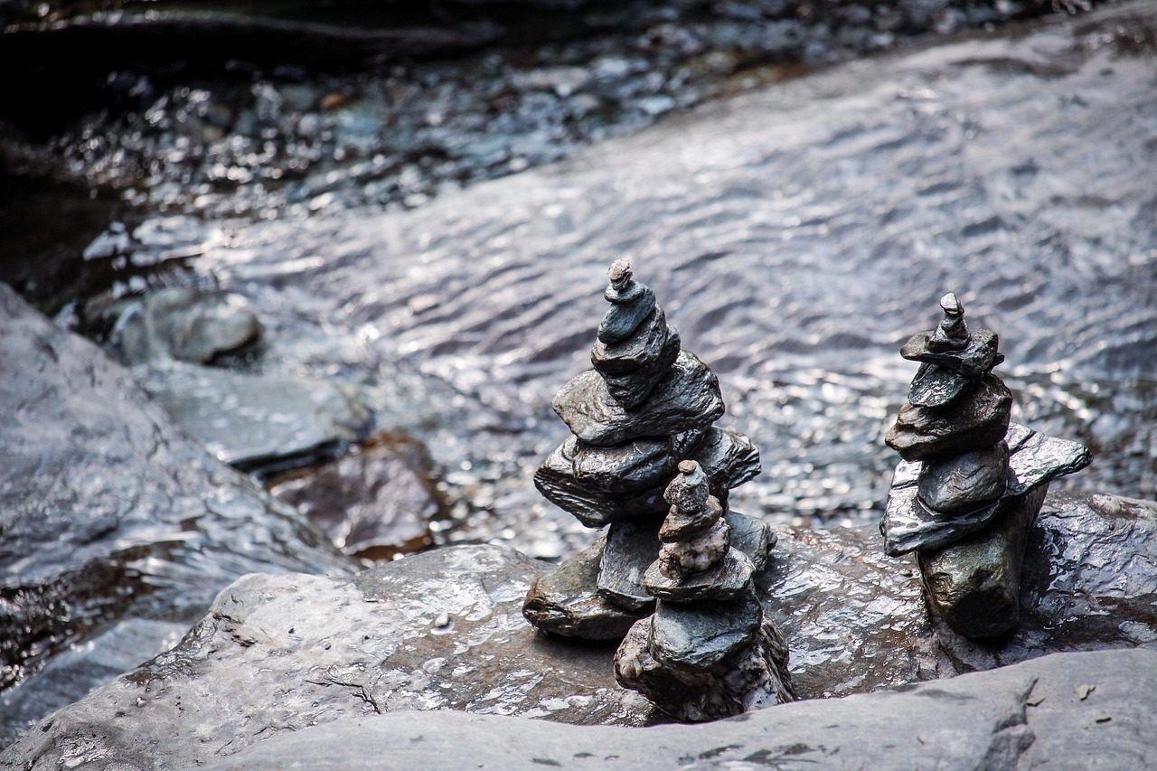 River Stone Balancing