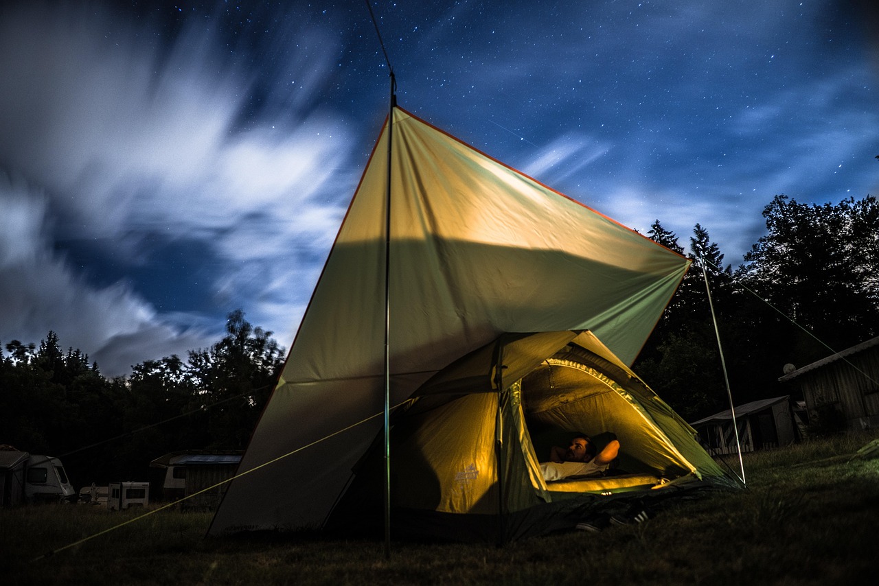 A Tent Setup in Forest