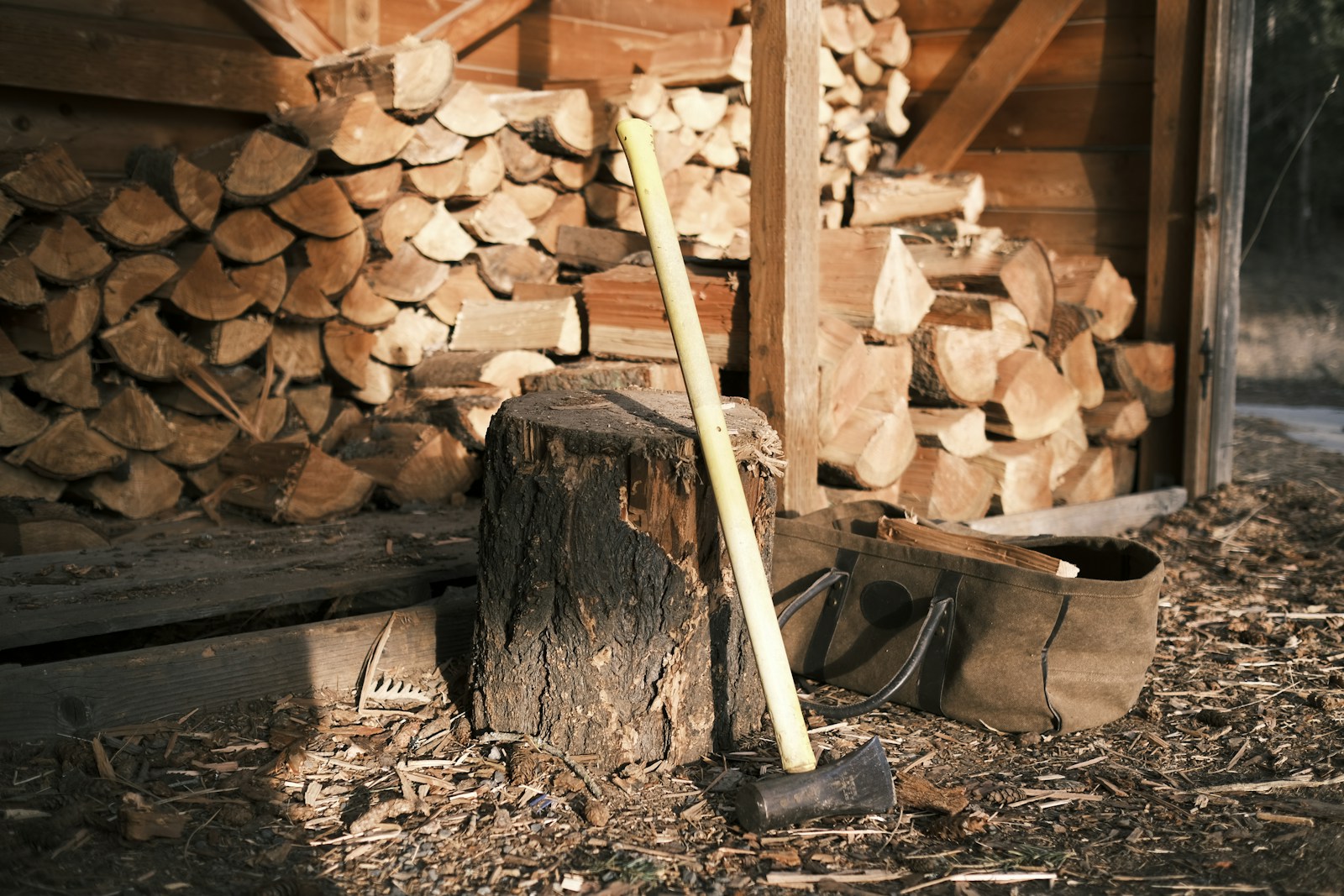 Chopping Firewood with Bushcraft Axe