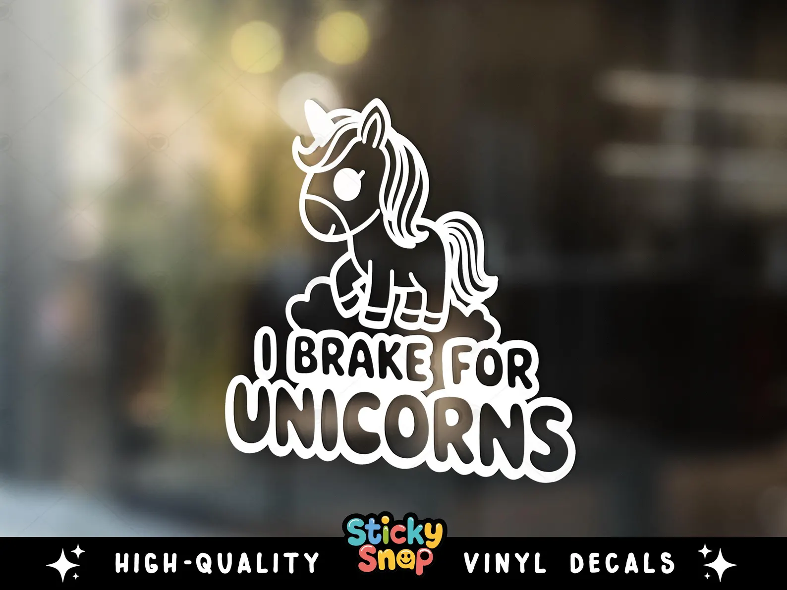 Brake for Unicorns bumper sticker