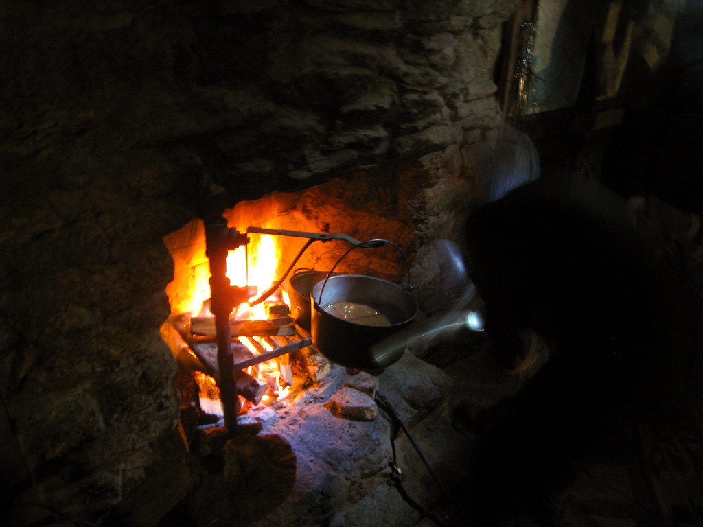 A Person Cooking on Fire