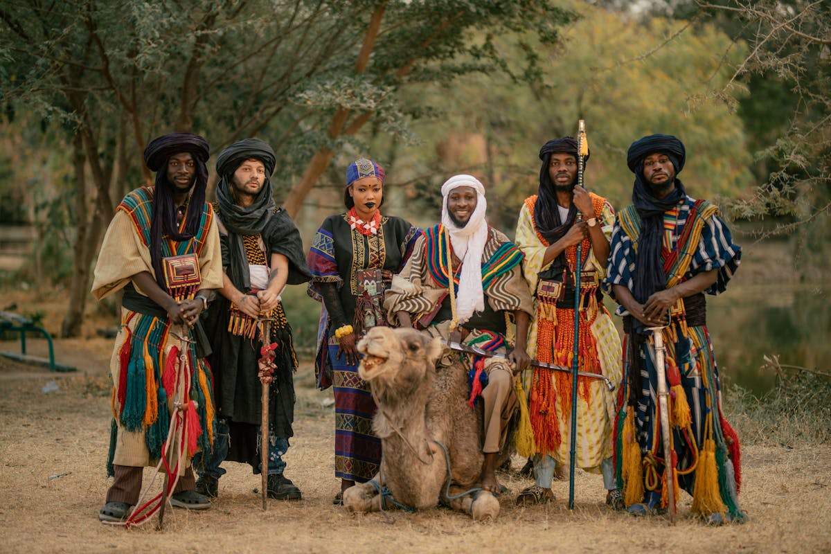 Traditional African Attire Group Portrait Outdoors