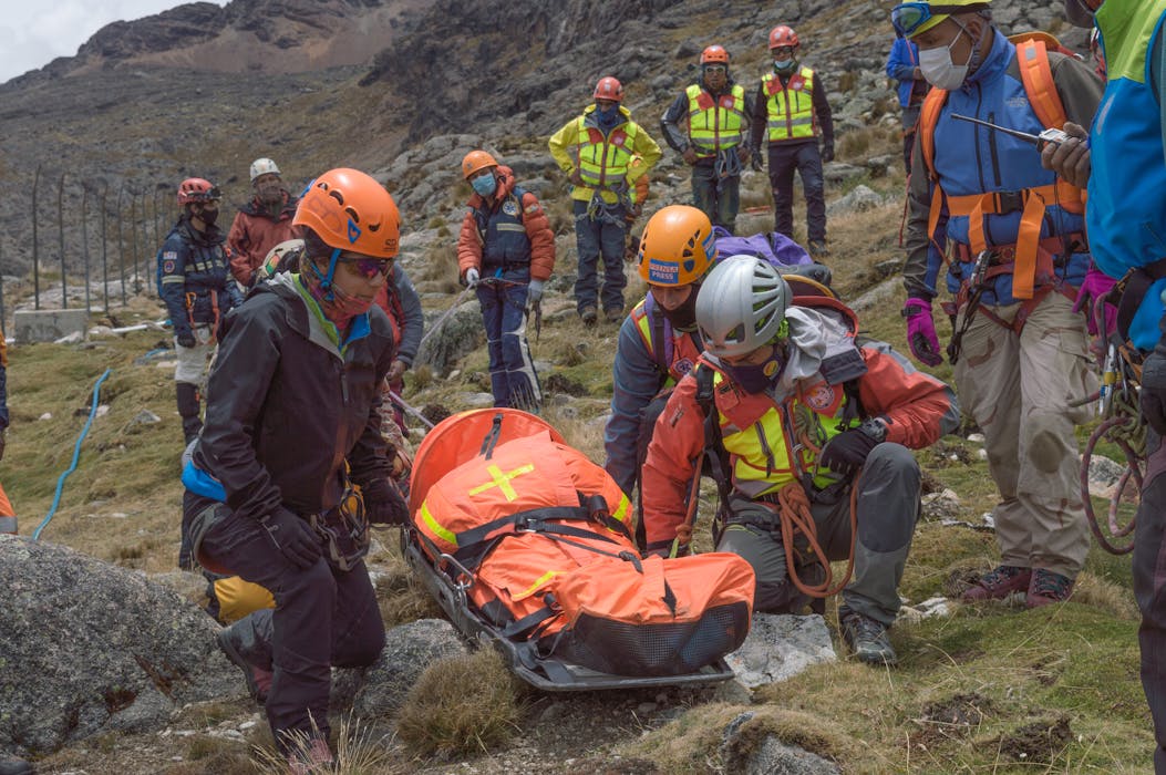 Rescuers on the Mountain Talking