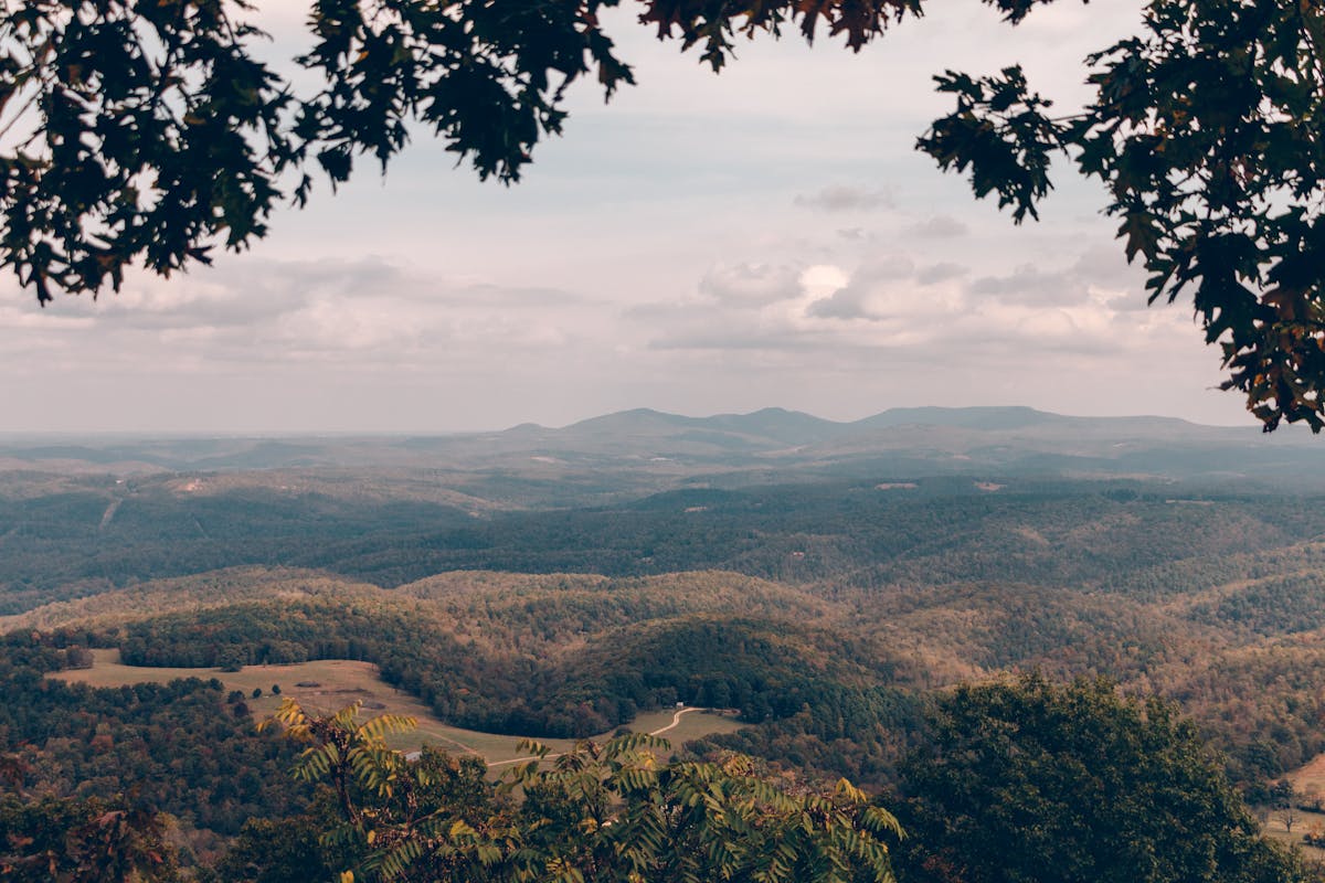 Aerial Photography of Hills under the Sky in Arkansas
