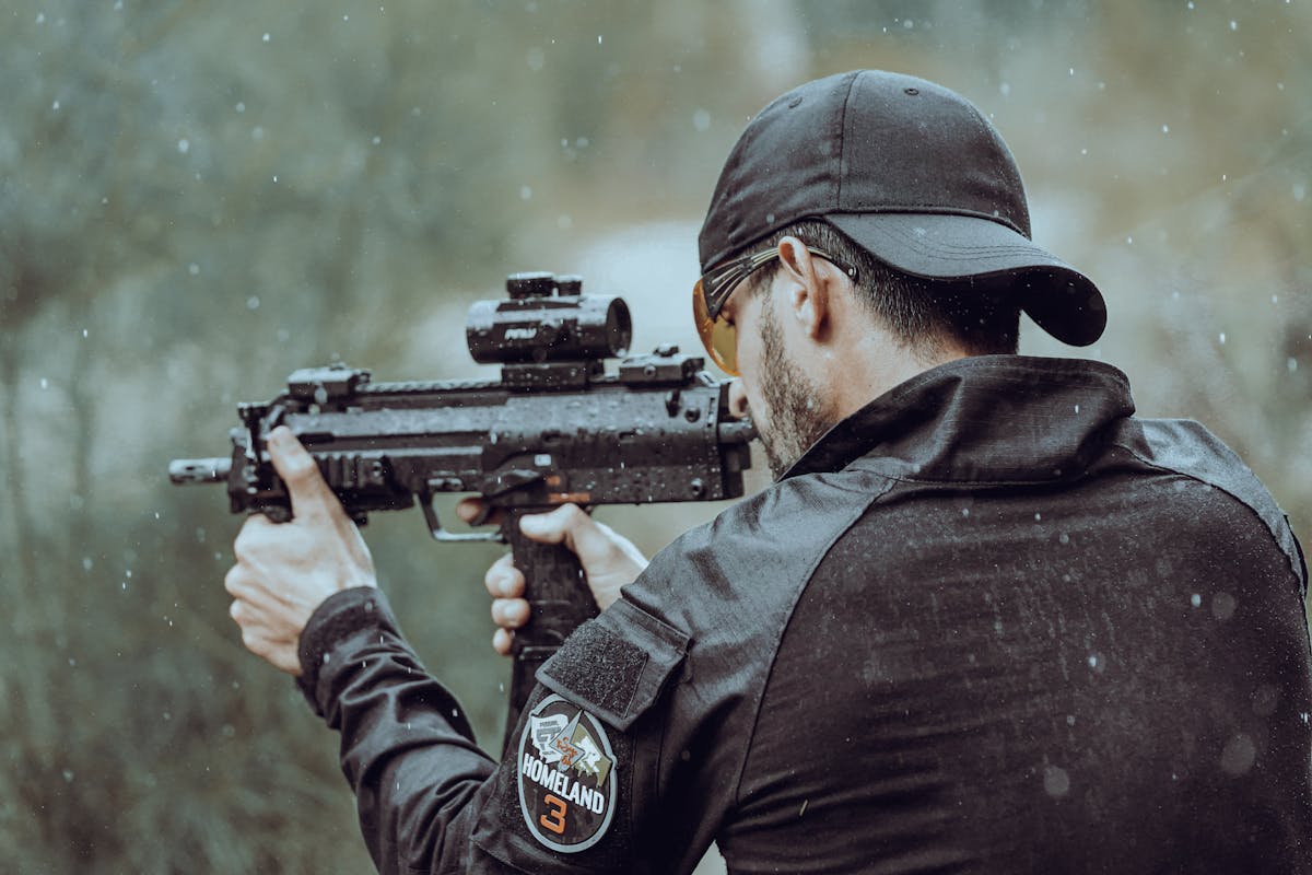 Action Shooter in Outdoors Training Setting