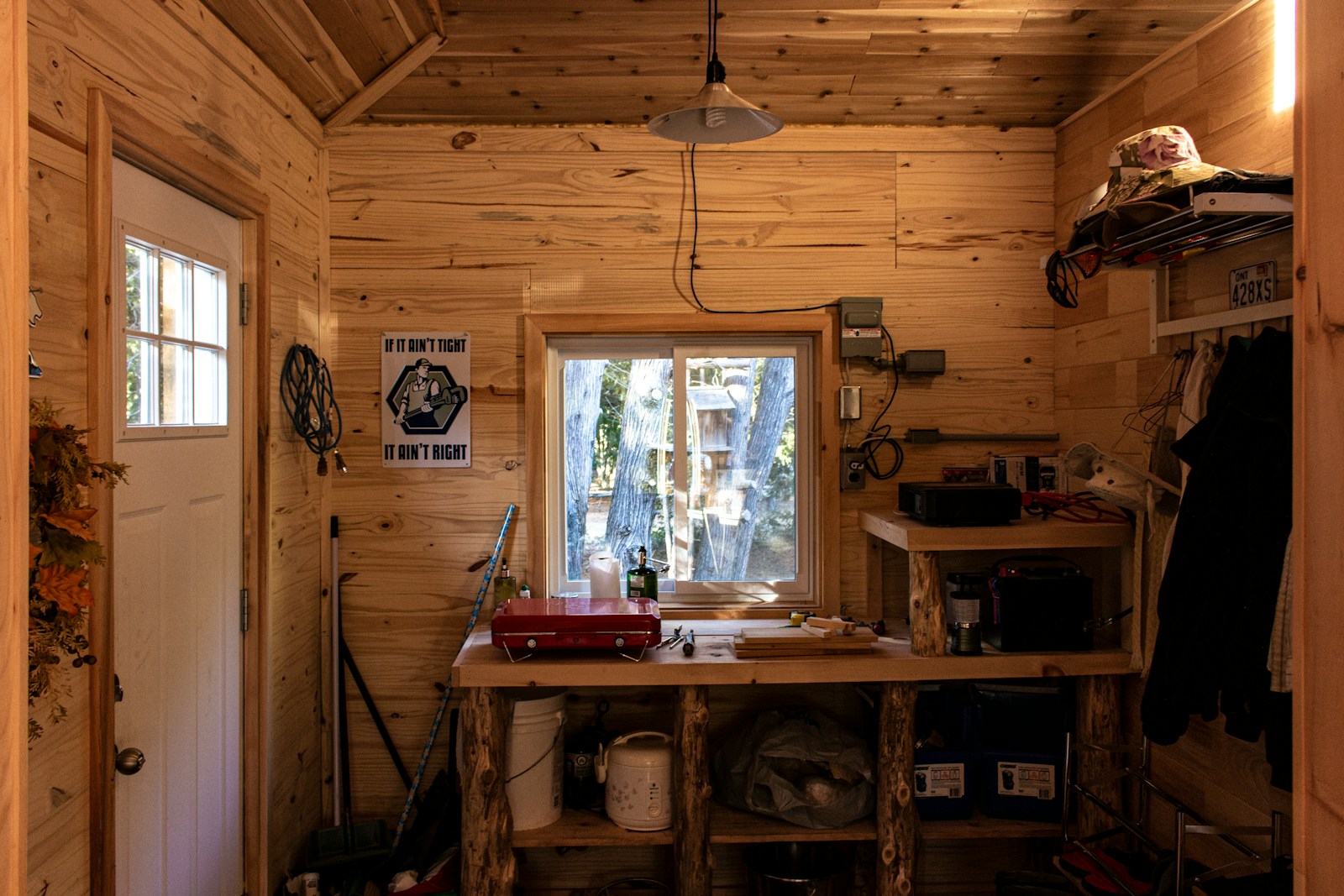 Communication Tools in Wooden Cabin in Mountain