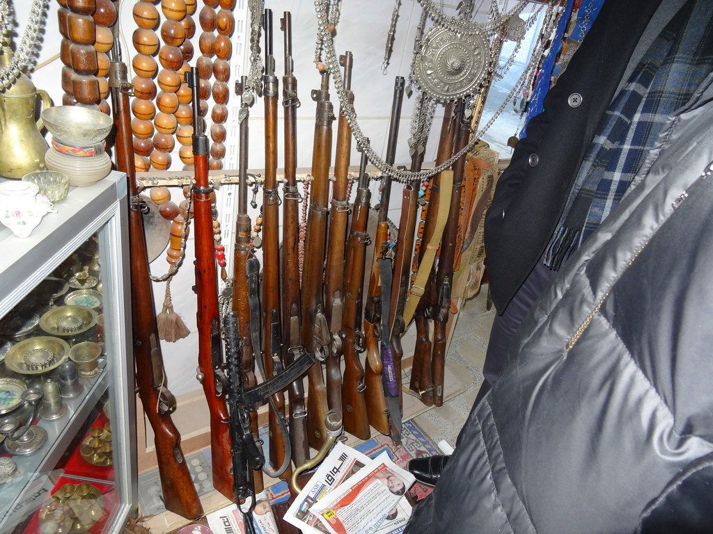 Hunting rifles stocked in store