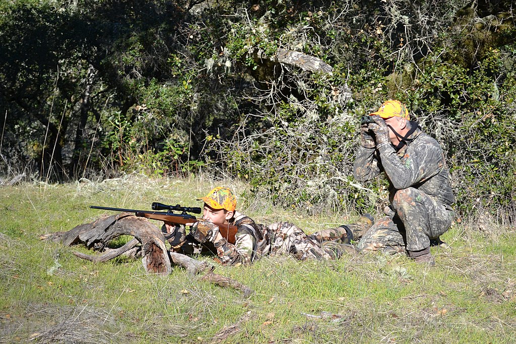Two Hunter Aiming in a Field