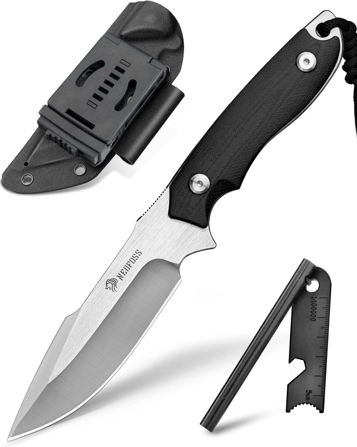 NedFoss Survival Knife with Fire Starter and Kydex Sheath