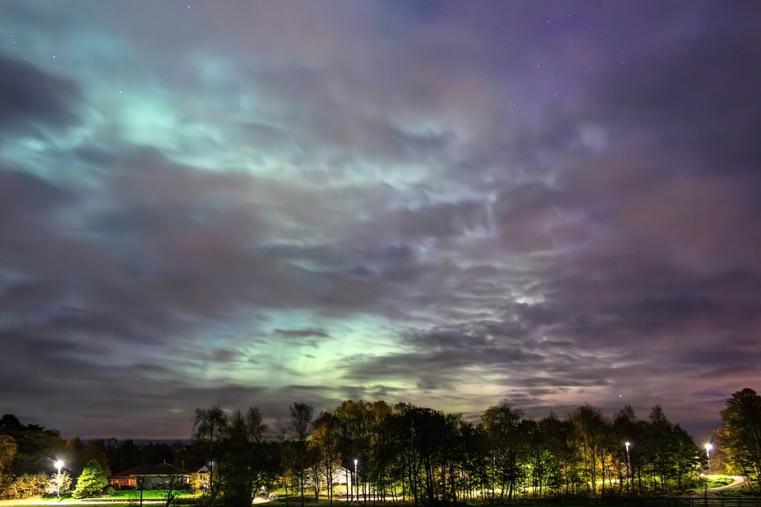 Aurora seen through a cloud cover Tuntorp