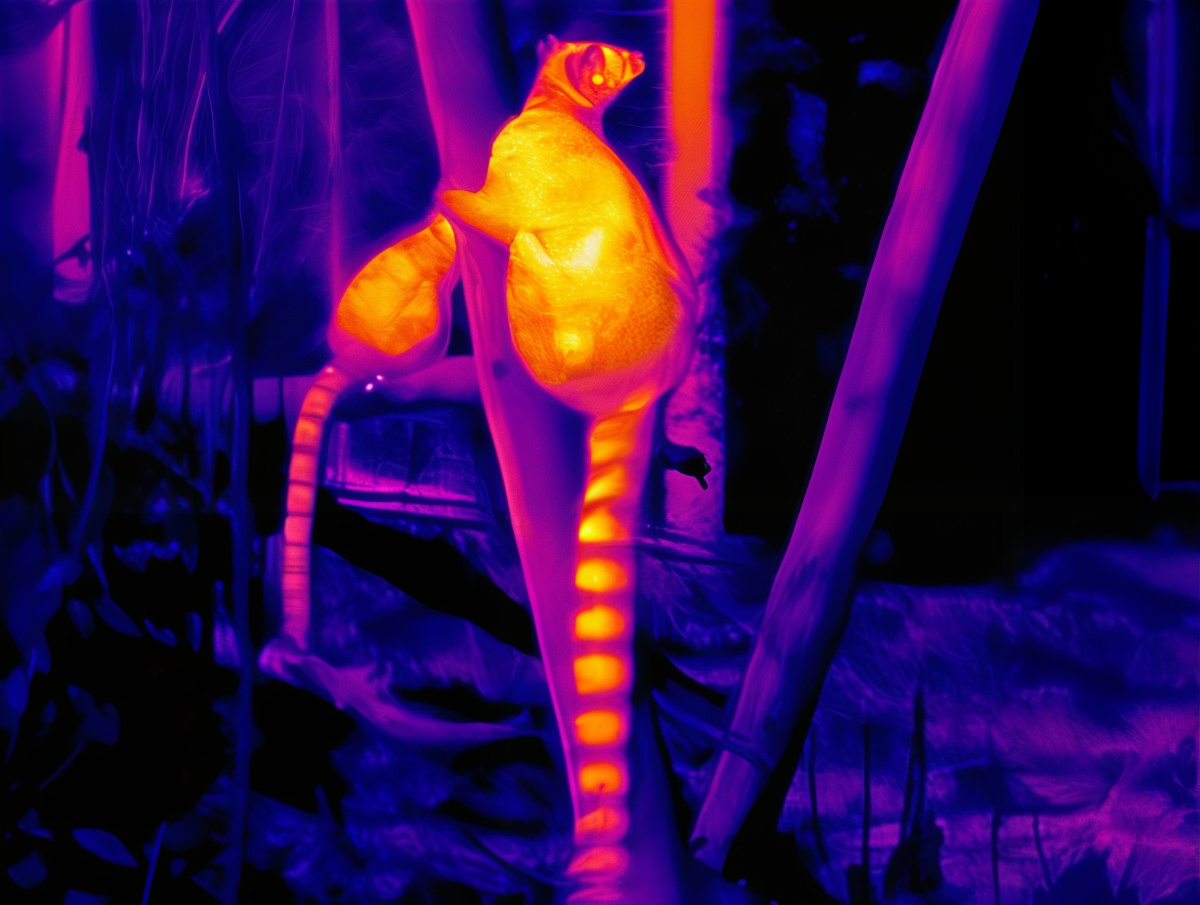 thermographic image of a ringrailed Lemur