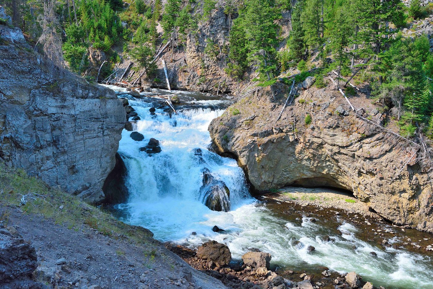 Cold Water Flowing Down the Firehole River