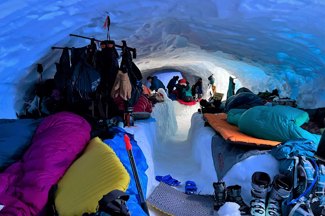 Sleeping in Snow Cave