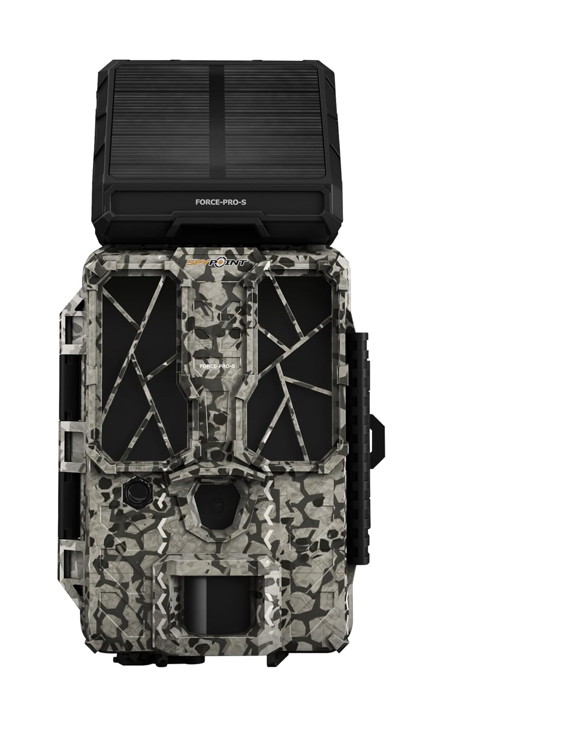 SPYPOINT Force-PRO-S Solar Trail Camera, Non-Cellular, Integrated Solar Panel, 0.2S Trigger Speed, 110 ft Detection Range, 4K/2K/1080p Video Modes, 30MP Photos, Internal Battery Supply