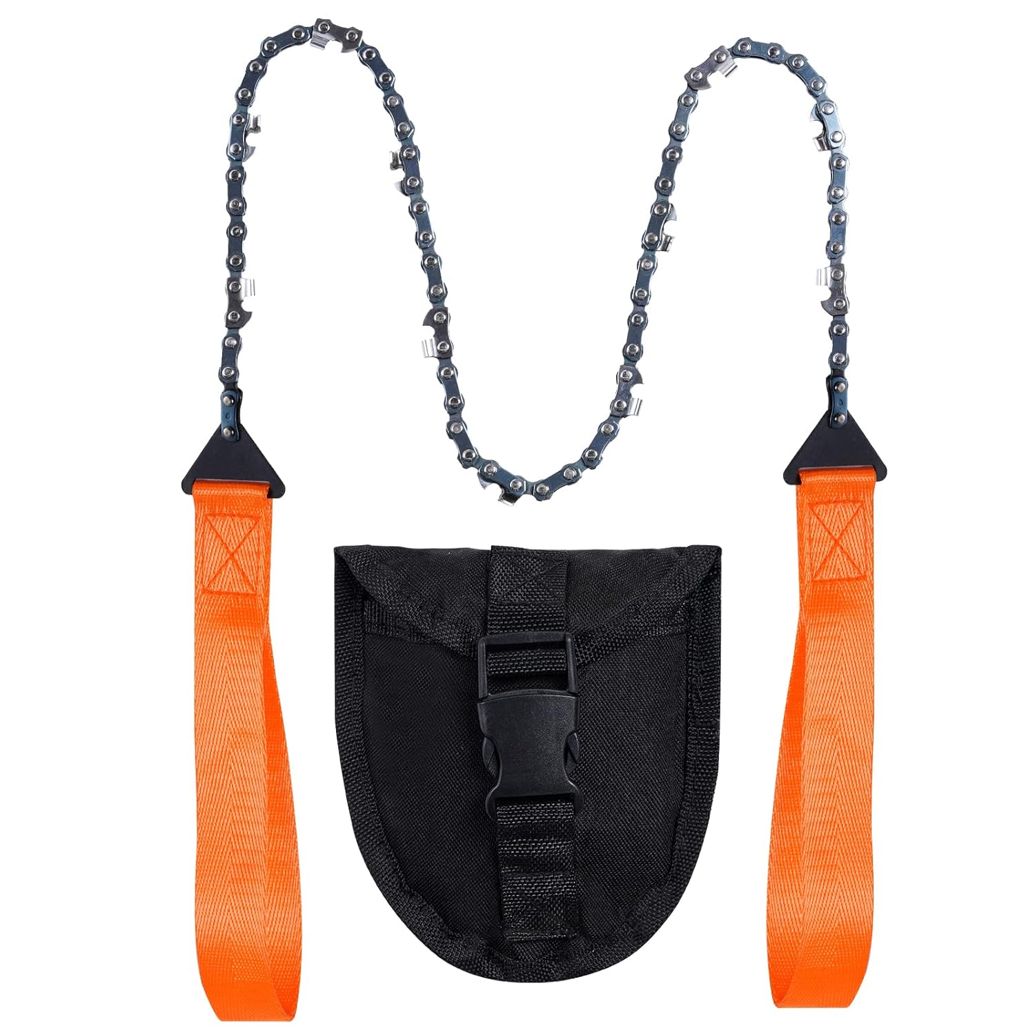 Sucrain Pocket Chainsaw with Paracord Handle, Folding Chain Hand Saw, Emergency Outdoor Survival Gear for Camping
