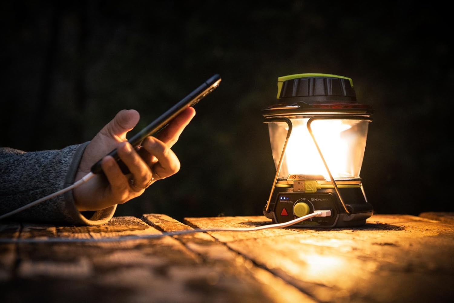 Goal Zero Lighthouse 600 Camping Lantern, Solar Lantern 600 Lumens LED Lantern. Solar Outdoor Lantern Perfect for Camping Gear, Camping Accessories. USB Light Rechargeable Lantern Built-In Hand Crank.