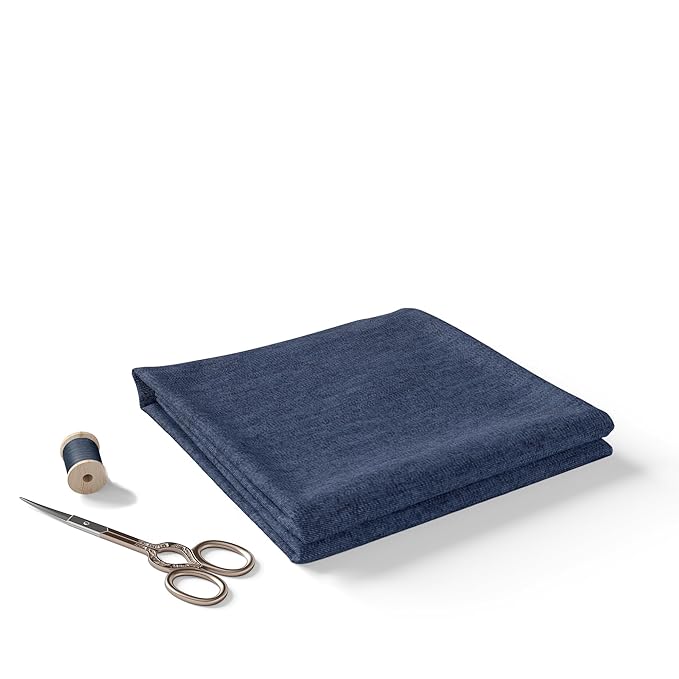 Unstitched Silky Satin Blue Denim Shirt Fabric for Men & Women