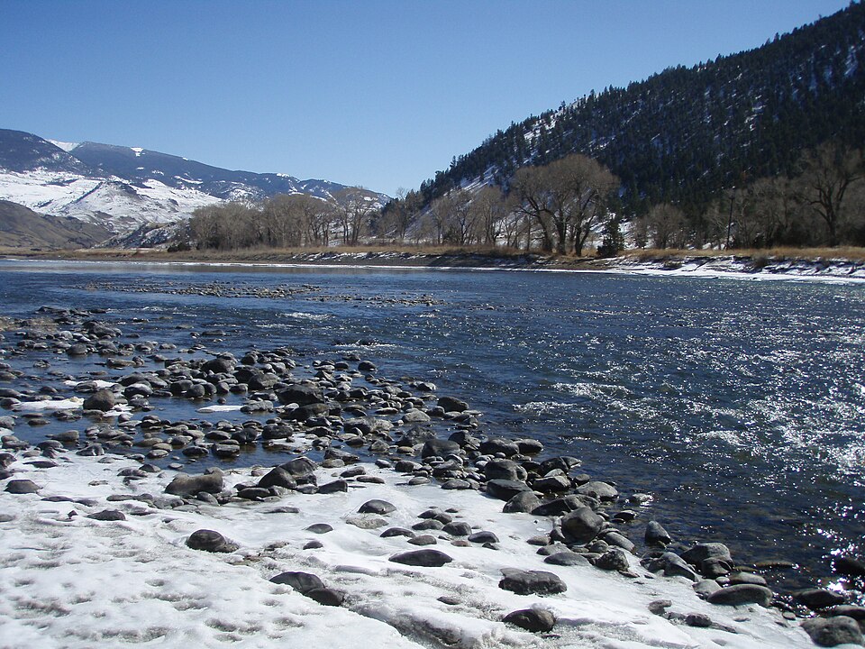 Yellowstone River just south of entrance to Yankee Jim Canyon, near Gardiner, Montana