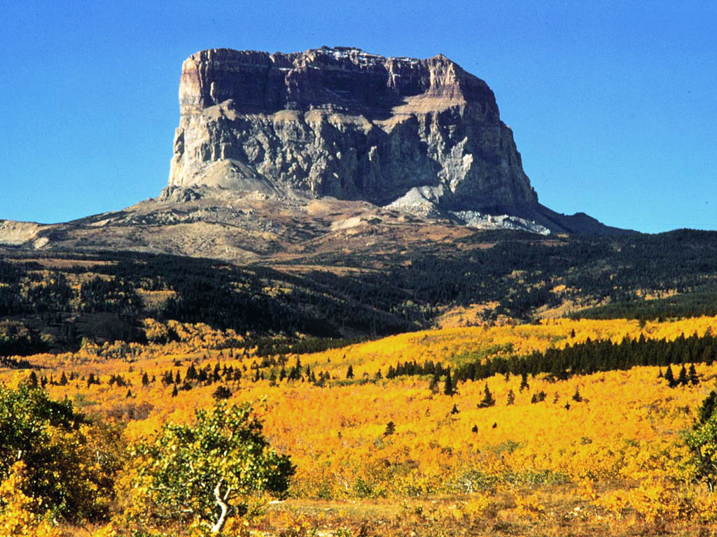 Chief Mountain in Glacier National Park is a prominent peak along the Rocky Mountain Front.