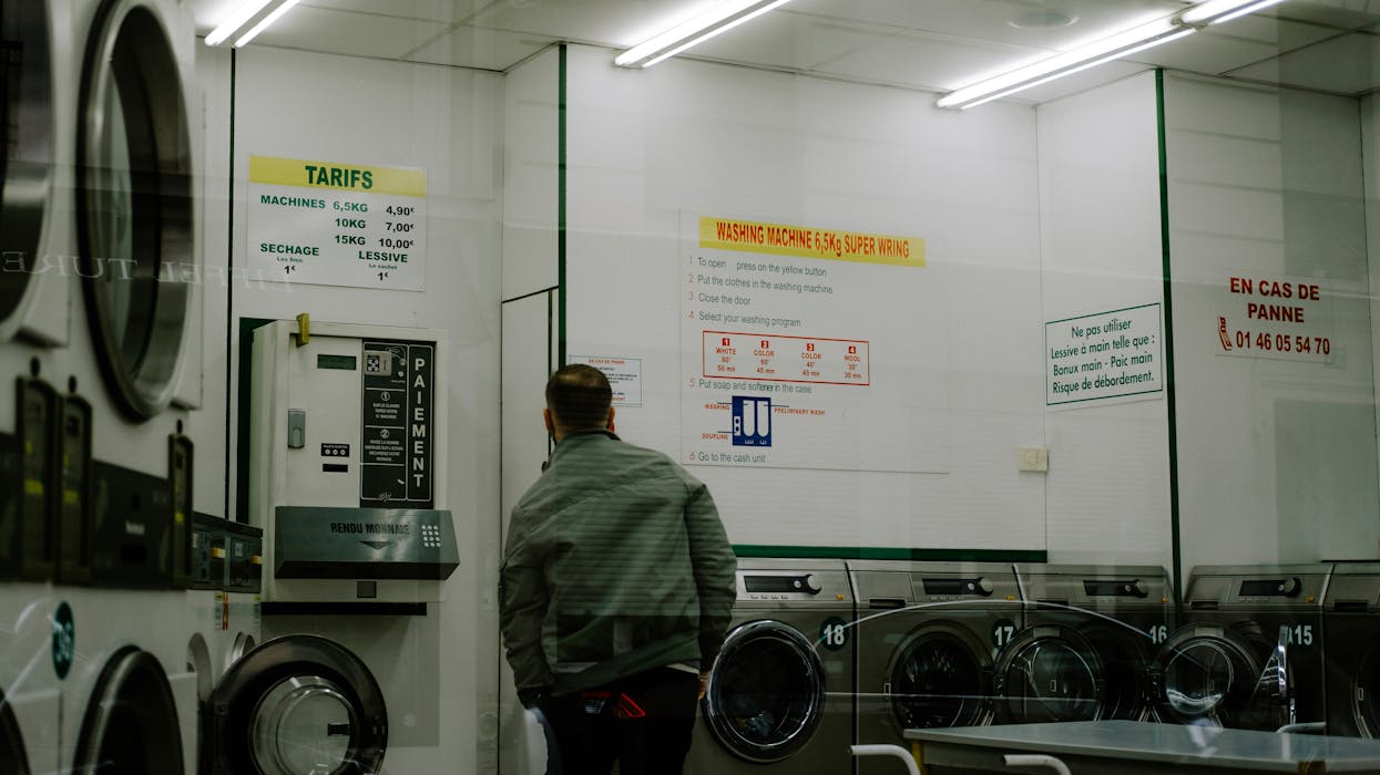 Man in a Laundromat