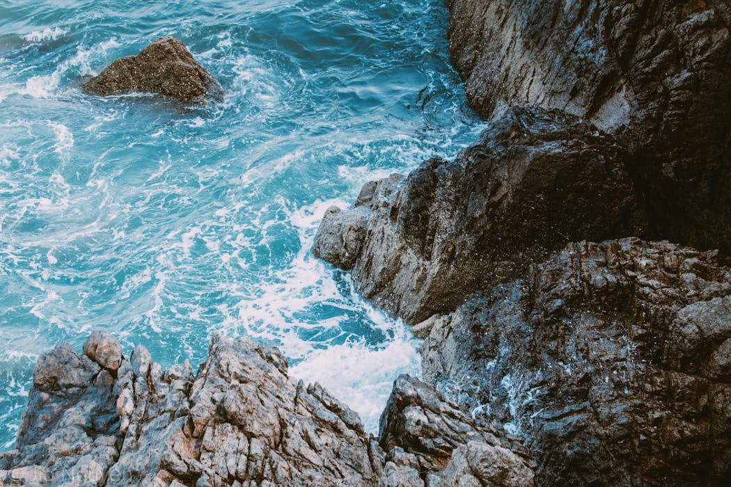 Bird's Eye View of Body of Water Changing Color