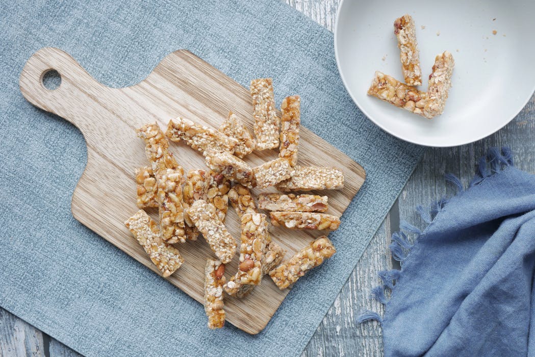 Oat Bars on a Cutting Board