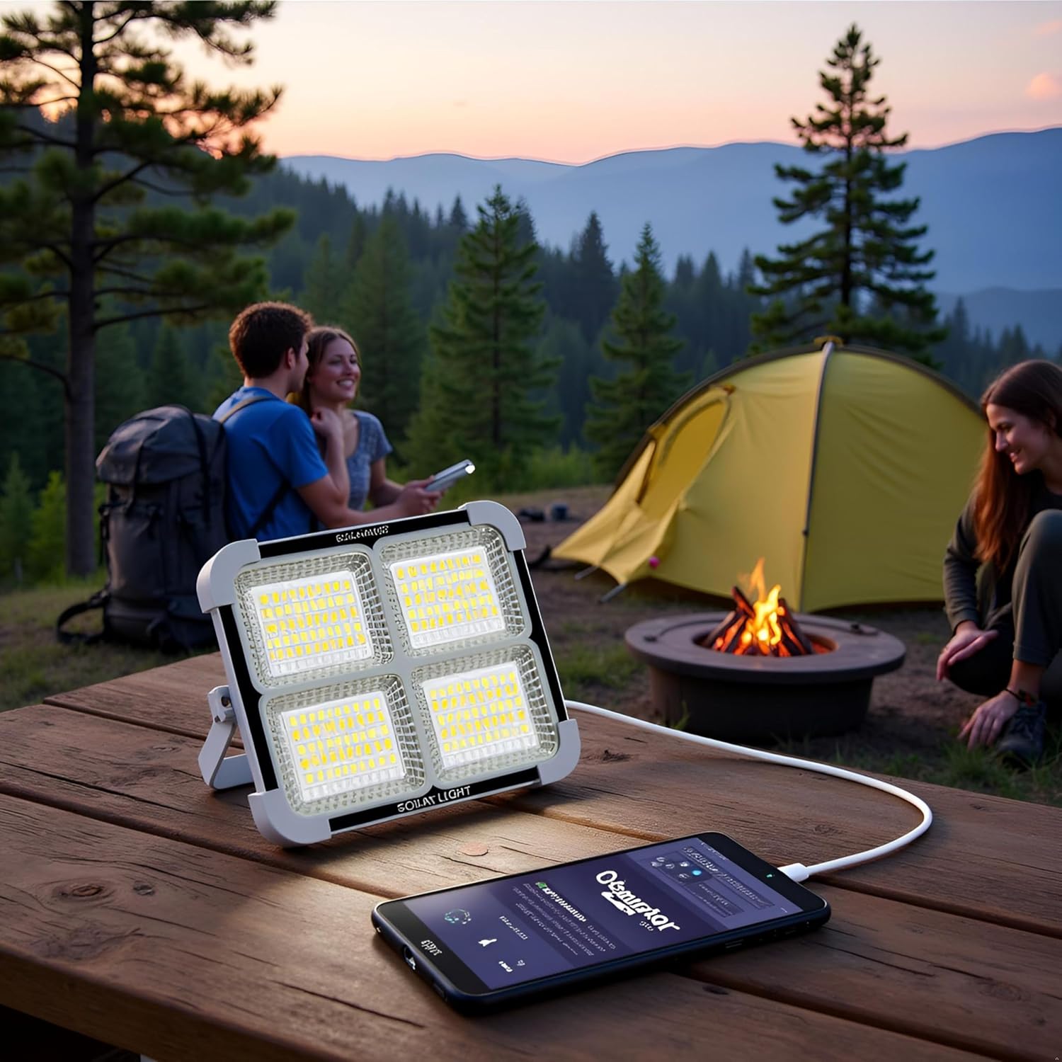 Homehop Solar Light Outdoor Home Waterproof 50W LED Emergency Rechargeable USB Portable Flood Lamp for Outdoor, Indoor, Camping and Garden