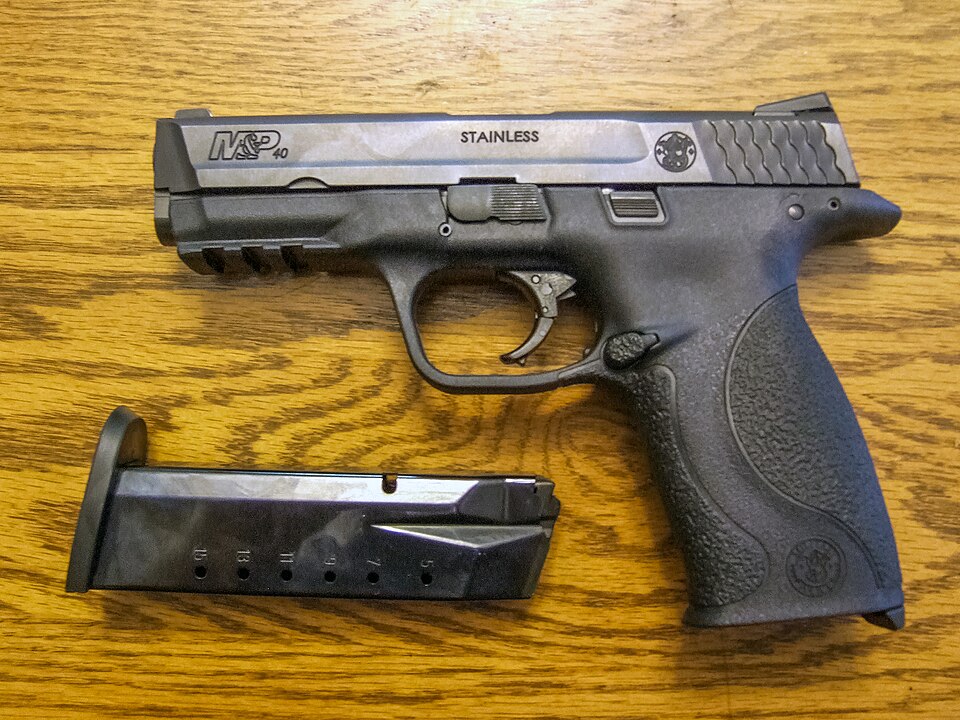 A Smith & Wesson Military & Police handgun chambered in .40 S&W.
