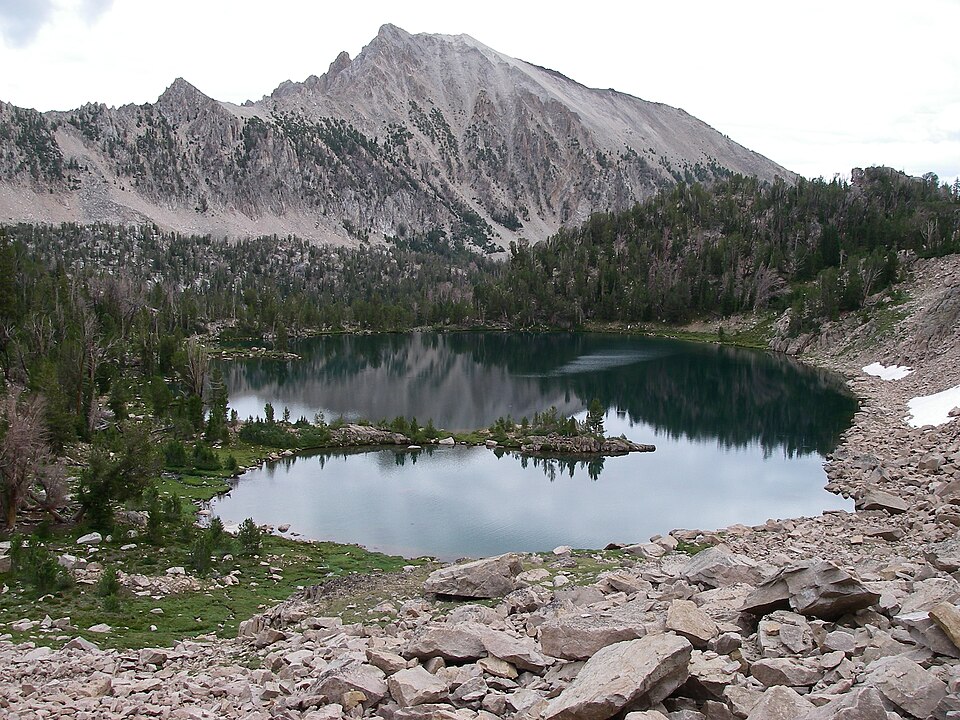 Scoop Lake located in the White Cloud Mountains in the Sawtooth National Recreation Area, Custer County, Idaho