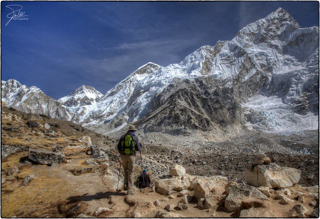 Trekking from Gorak Shep to Everest Base Camp