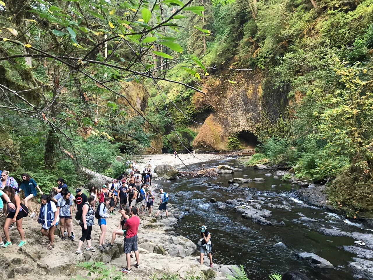Hikers Near River