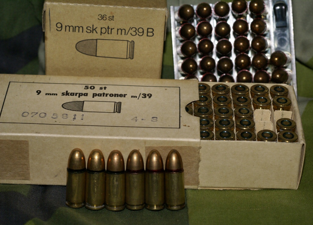 Swedish 9mm live ammunition