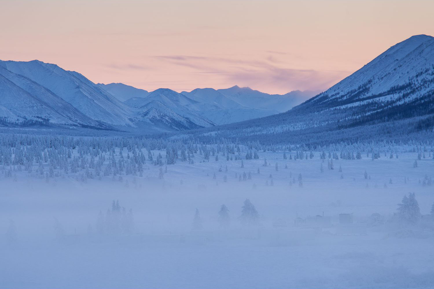 Landscape near Oymyakon in February 2013