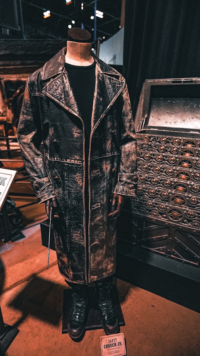 a leather coat on display in a museum