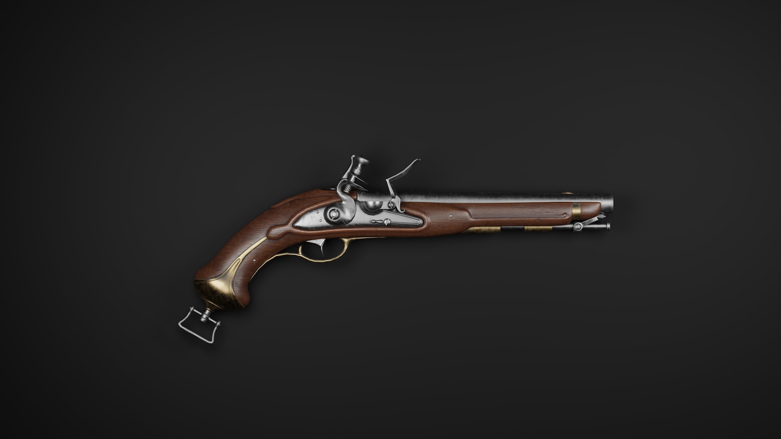 A gun that is on a black background