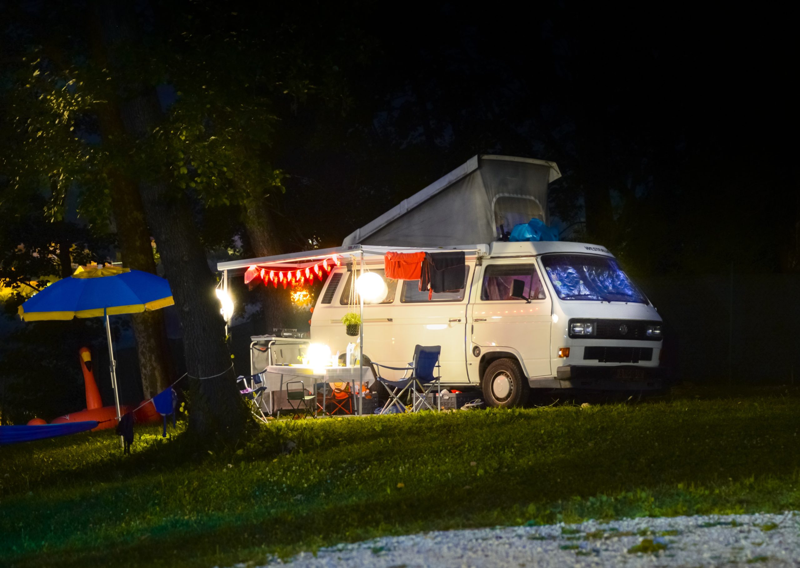 Camp Van with Lights