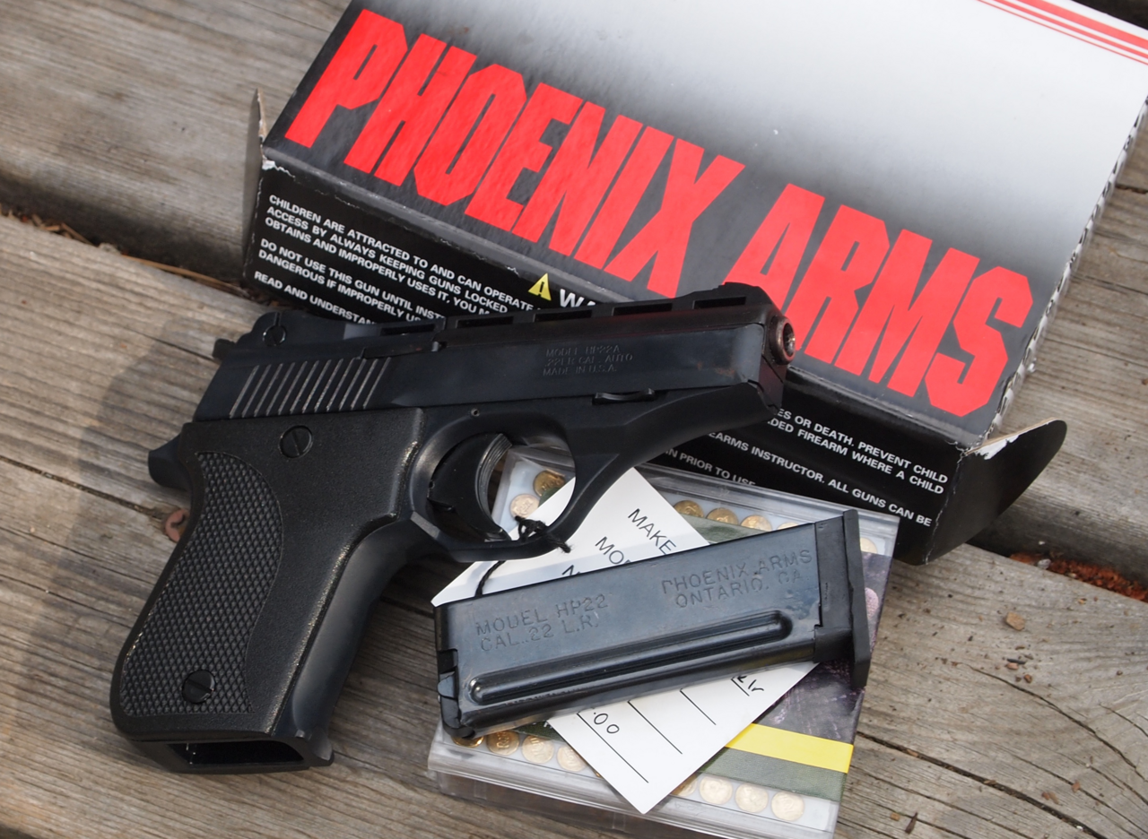 A Phoenix Arms HP22A semi-auto pistol, with original packaging
