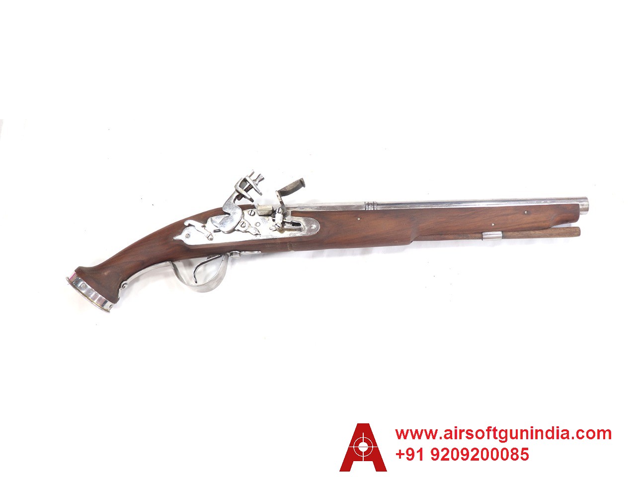 Flintlock ( Doglock ) Muzzle Loading Replica Non-Firing In Light Brown Shade