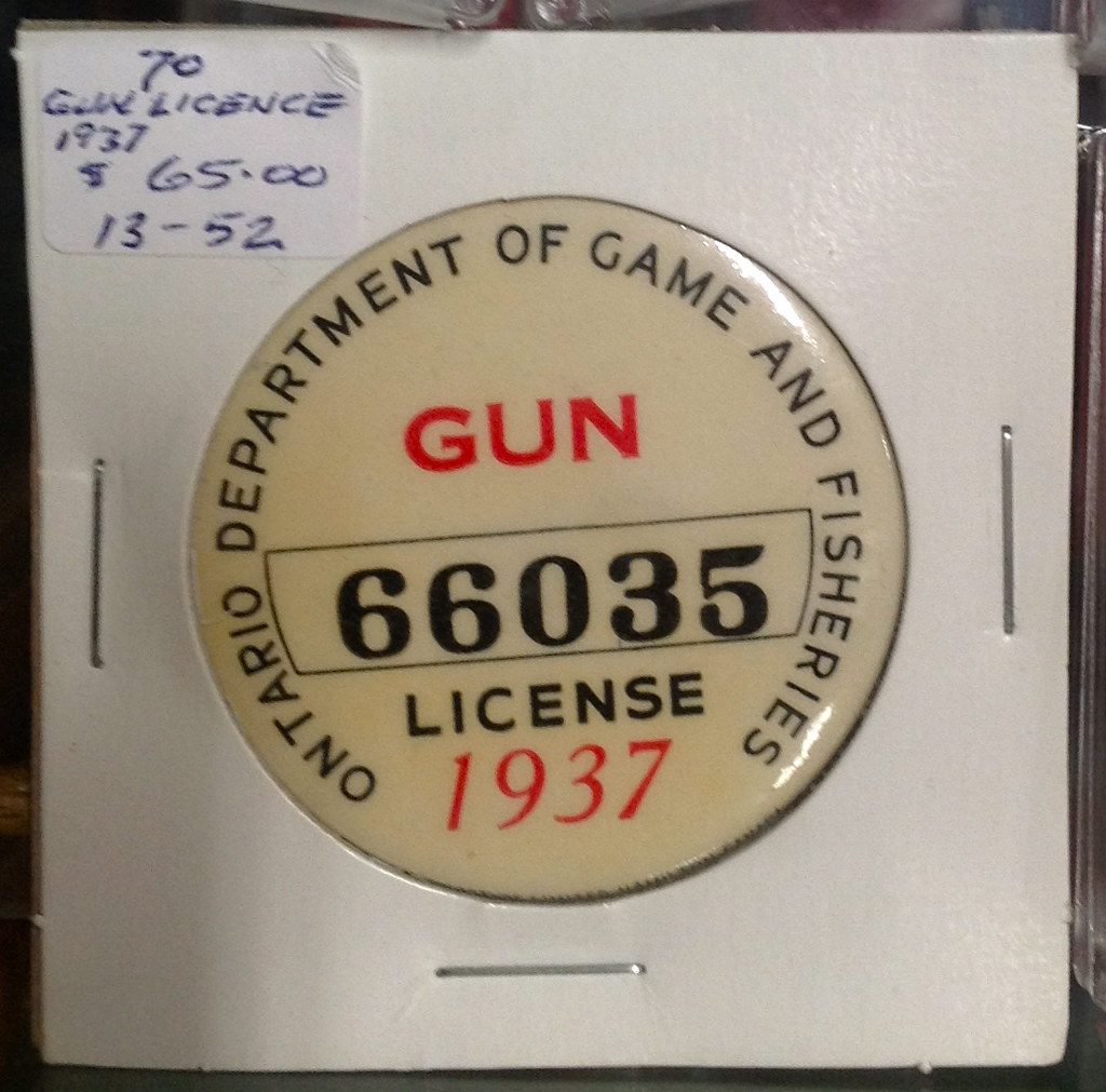 1937 Ontario Gun License